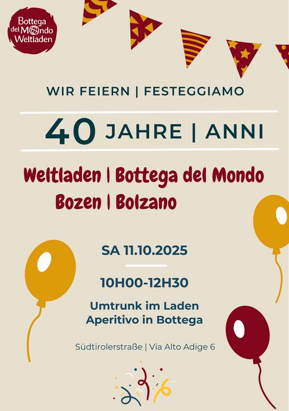 Mittwoch, 8. Oktober 2025 40 Jahre Fairer Handel: Der Bozner Weltladen feiert Jubiläum 4 40 Jahre Weltlaten Bozen