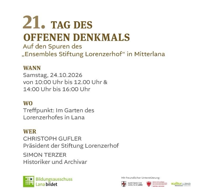 Tag des Offenen Denkmals in Lana - Podcast 5 Bildungsausschuss Veranstaltung2